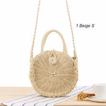 Load image into Gallery viewer, Round Straw Bag Handmade