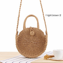 Load image into Gallery viewer, Round Straw Bag Handmade